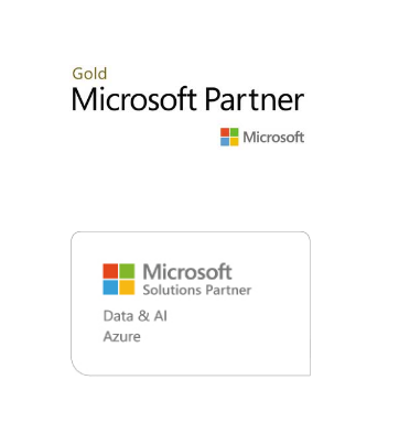 Microsoft Gold Partner and Azure Data & AI partner badges