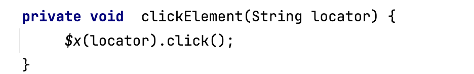 Test-Automation-Framework-Selenide- XPATH-based-element-locator-click-method