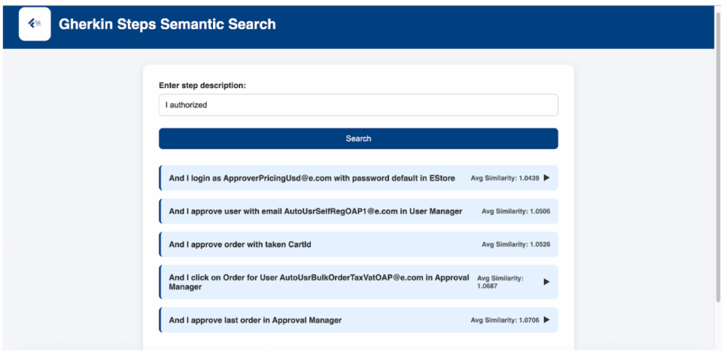 Accelerated-QA-Gherkin-Steps-Semantic-Search